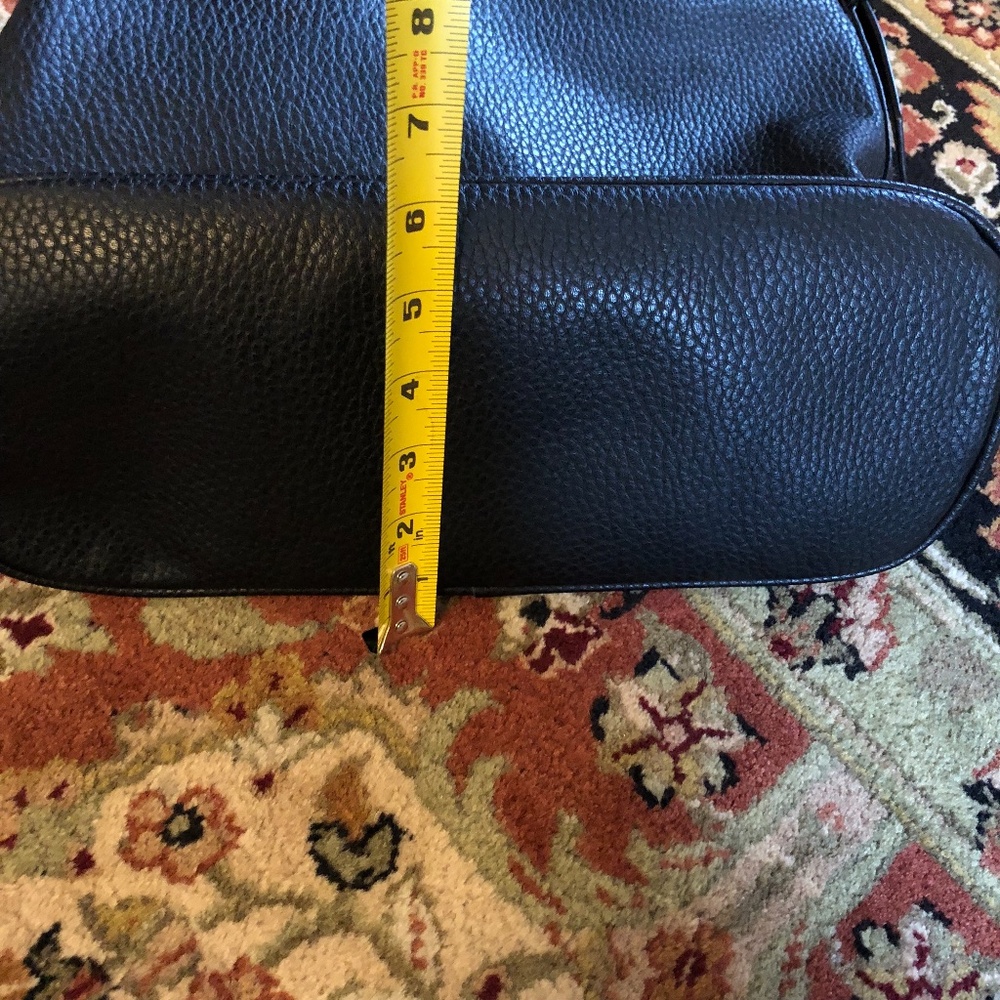 Co-Lab Vegan Faux Leather Large Black Shoulder Bag Zip Closure Exterior Pocket - Picture 7 of 7